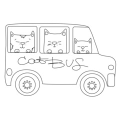 cats riding bus fun traveling 