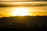 Fototapeta Konie - sunset in the desert