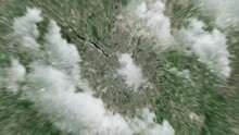 Earth zoom in from outer space to city. Zooming on London, England. The animation continues by zoom out through clouds and atmosphere into space. View of the Earth at night. Images from NASA. 4K