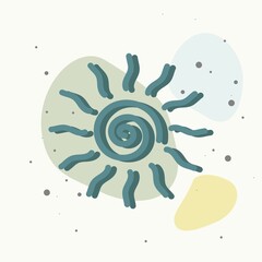 Wall Mural - Vector icon sun on multicolored background.