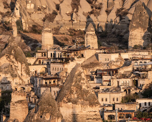 Wall Mural - Göreme, Turkey: old city built among fairy chimey rocks