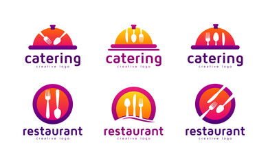 Wall Mural - Food restaurant or catering logo collection set