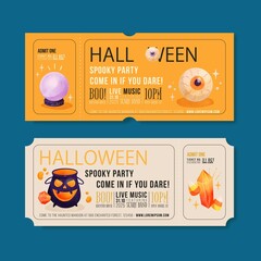Wall Mural - watercolor halloween tickets set vector design illustration