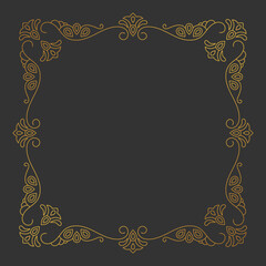 Poster - Golden floral artistic frame border design background. - Vector.