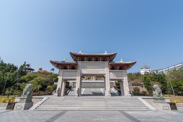 Wall Mural - Buildings and statues in the park of sea god Mazu