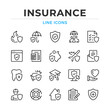 © Jane Kelly - Insurance line icons set. Modern outline elements, graphic design concepts, simple symbols collection. Vector line icons