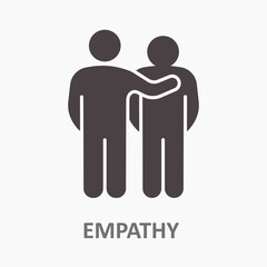 Wall Mural - Empathy icon on white background. Vector illustration.