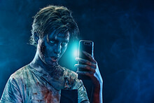 Teen Zombie With Smartphone