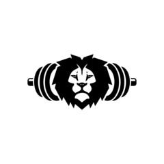 Poster - Gym lion icon isolated on white background