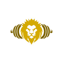 Poster - Gym lion icon isolated on white background