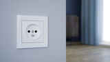 Fototapeta  - Electrical outlet on the wall, 3d illustration 