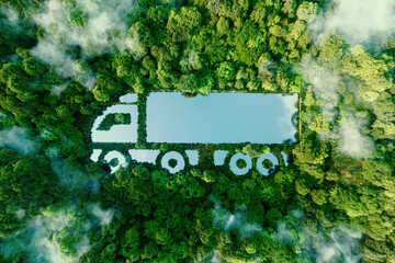 Wall Mural - a truck-shaped lake in the midst of pristine nature, illustrating the concept of clean, greenhouse-f