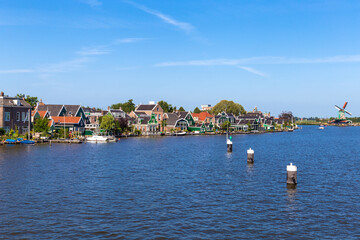 Wall Mural - Panorama of Zaanse Schans, neighbourhood of Zaandam, Netherlands 