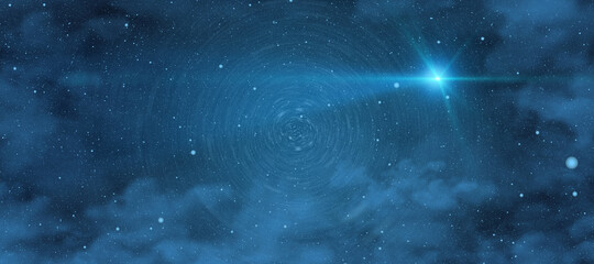 Wall Mural - abstract starry sky with clouds background. space and cosmos concept.