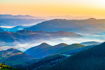 Canvas Print - Amazing morning high in the mountains.