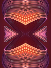 Leinwandbilder - Twisted luxury multicolor kaleidoscopic shape. Modern background design. 3d rendering digital illustration