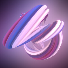 Leinwandbilder - Smooth curved soft line contemporary line art digital illustration. Modern 3d rendering graphic concept