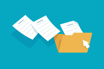 Wall Mural - open folder icon. folder with documents,flat design icon vector illustration