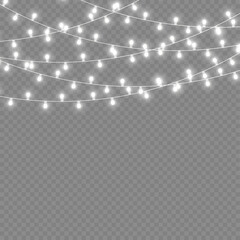 Wall Mural - led neon lights white christmas garland decoration