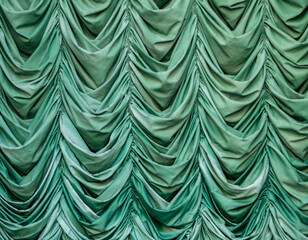 Wall Mural - Background with wavy curtain of green color