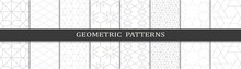 Set Of Geometric Seamless Patterns. Abstract Geometric Graphic Design Print Pattern. Seamless Geometric Gray Lines Pattern.