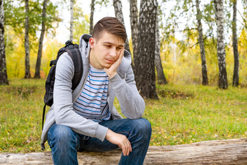 Wall Mural - Sad Young Man