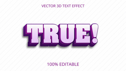 True 3D text effect creative design 