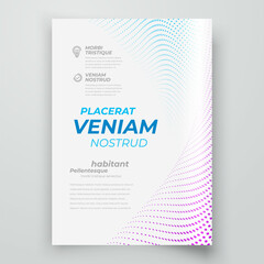 Wall Mural - Flyer Cover design template particles theme white color vector