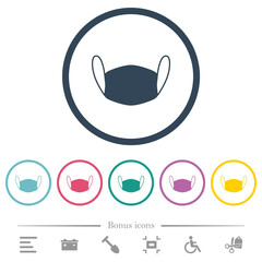 Poster - Medical face mask solid flat color icons in round outlines