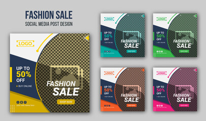 Wall Mural - fashion sales social media post design, Facebook Instagram and LinkedIn social media post and banner design