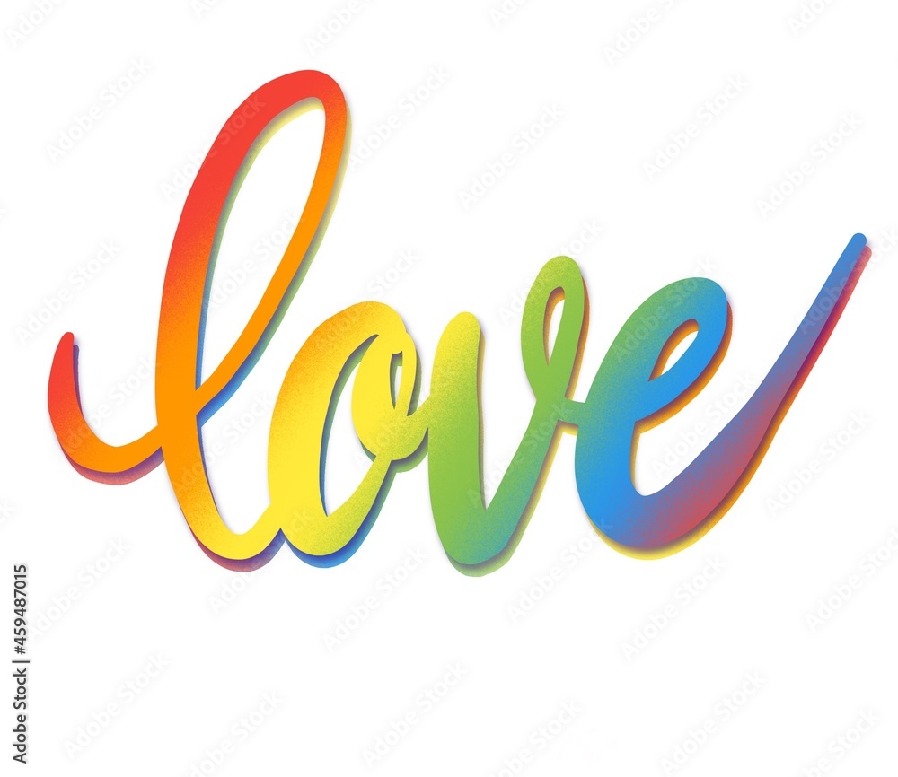 Ilustración de Stock Ilustración de lettering con la palabra love, amor ...