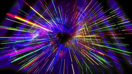 Wall Mural - looping neon light energy tunnel