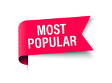 Fototapeta Most - red vector realistic banner ribbon most popular.