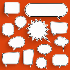 Wall Mural - speech bubbles with shadow collection
