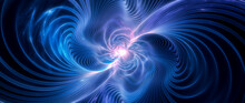 Blue Glowing Gravitational Waves Abstract Background
