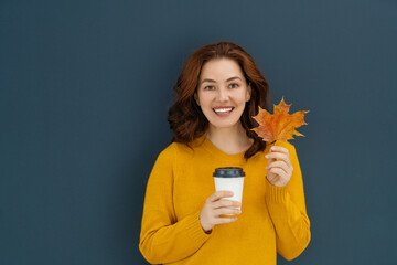 Wall Mural - woman on dark wall background