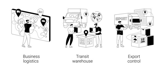 Poster - Smart logistics technologies abstract concept vector illustrations.