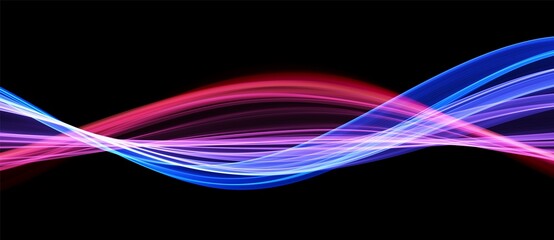 blue and red abstract wave. magic line design. flow curve motion element. neon gradient wavy illiust