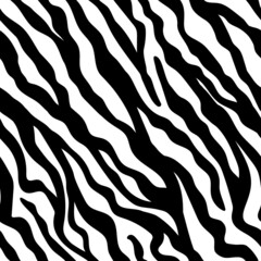 Wall Mural - Vector seamless zebra skin pattern. Animal print design for textile, wallpaper, wrapping paper.