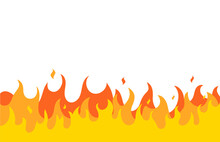 Fire Flame Vector Pattern Line Frame. Fire Flat Simple Border Design Background Illustration