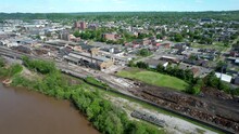 Aerial Drone View Over Huntington West Virginia