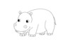 Hippos Animal line drawing coloring templates for art class