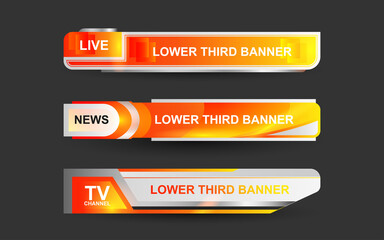 Wall Mural - set collection vector of broadcast news lower thirds template layout design banner for bar headline 