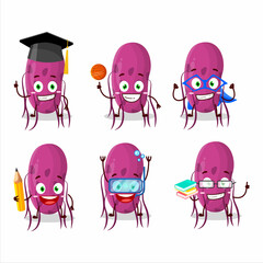 Poster - School student of virus Molecule cartoon character with various expressions