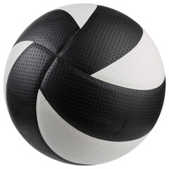 Wall Mural - volleyball ball with white and black stripes, on a white background