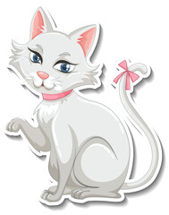 Sticker - A sticker template of cat cartoon character