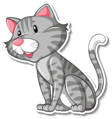 Sticker - A sticker template of cat cartoon character