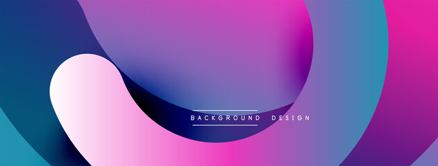 Abstract overlapping lines and circles geometric background with gradient colors