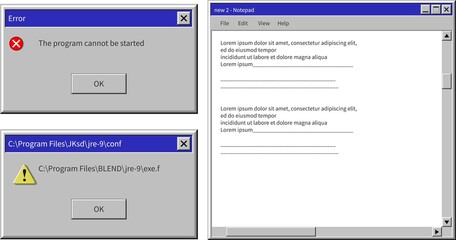 windows xp interface with buttons and information