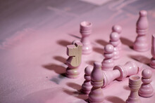 Pink Spray Painted Chess